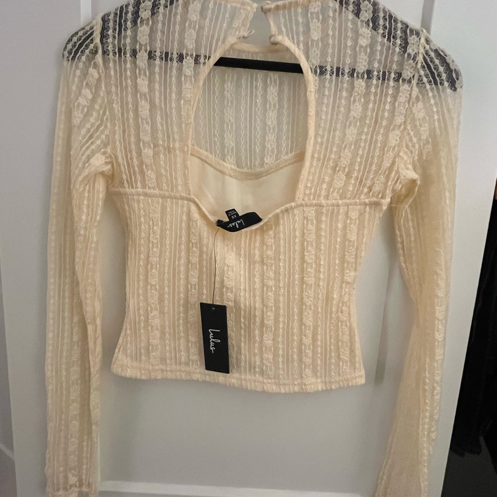 Lulu's Cream Sheer Lace Blouse - NEW w Tags!!